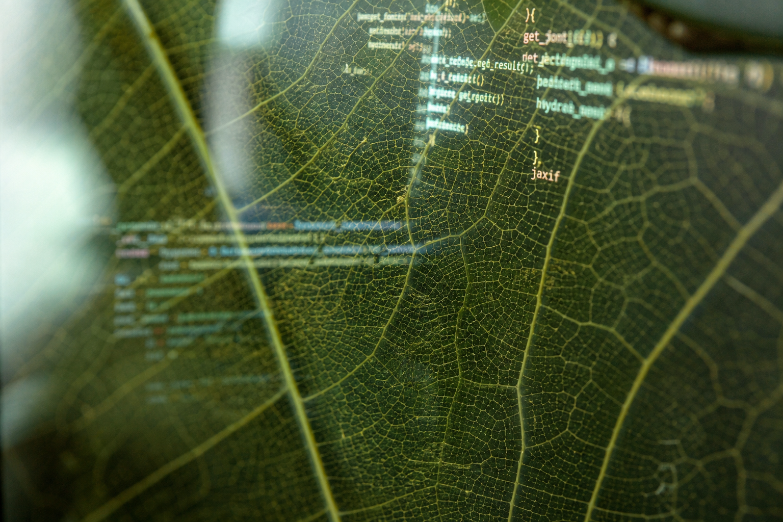 Organic detail with system architecture reflection representing living systems thinking
